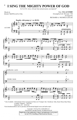 page one of I Sing The Mighty Power Of God (arr. Richard Nichols) (SATB Choir)