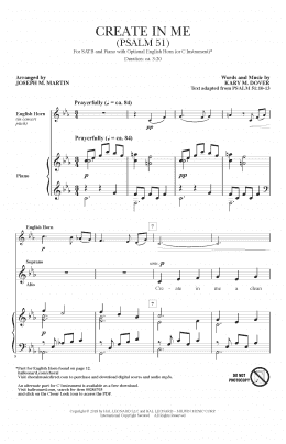page one of Create In Me (Psalm 51) (arr. Joseph M. Martin) (SATB Choir)