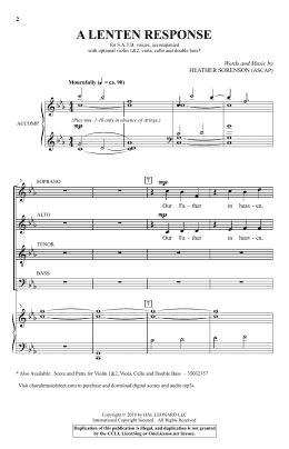 page one of A Lenten Response (SATB Choir)
