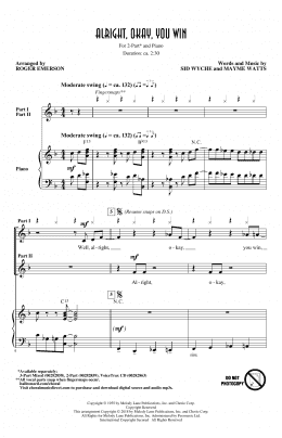 page one of Alright, Okay, You Win (arr. Roger Emerson) (2-Part Choir)