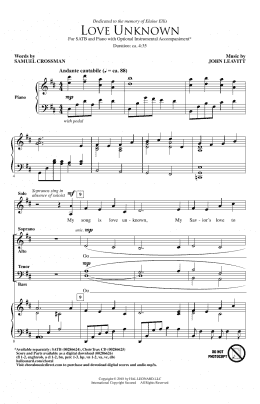 page one of Love Unknown (SATB Choir)