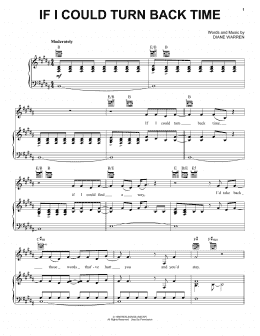page one of If I Could Turn Back Time (Piano, Vocal & Guitar Chords (Right-Hand Melody))
