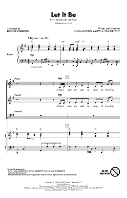 page one of Let It Be (arr. Roger Emerson) (3-Part Mixed Choir)