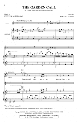 page one of The Garden Call (SATB Choir)
