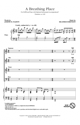 page one of A Breathing Place (SATB Choir)