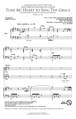 page one of Tune My Heart To Sing Thy Grace (arr. John Leavitt) (SATB Choir)