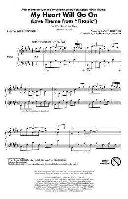 page one of My Heart Will Go On (from Titanic) (arr. Cristi Cary Miller) (3-Part Treble Choir)