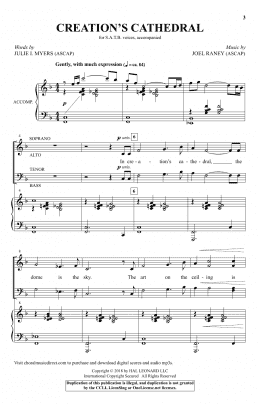 page one of Creation's Cathedral (SATB Choir)