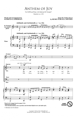 page one of Anthem Of Joy (SATB Choir)
