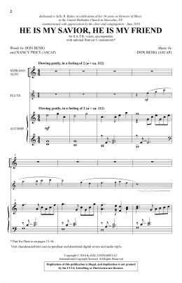 page one of He Is My Savior, He Is My Friend (SATB Choir)