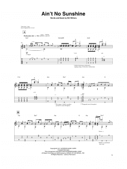 page one of Ain't No Sunshine (Guitar Tab)