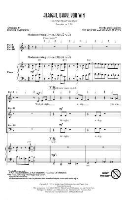page one of Alright, Okay, You Win (arr. Roger Emerson) (3-Part Mixed Choir)