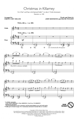 page one of Christmas In Killarney (arr. Cristi Cary Miller) (2-Part Choir)