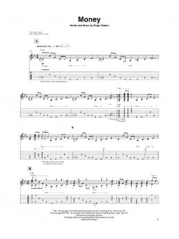 page one of Money (Guitar Tab)