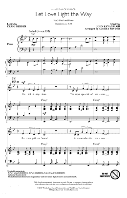 page one of Let Love Light The Way (from Elena Of Avalor) (arr. Audrey Snyder) (2-Part Choir)