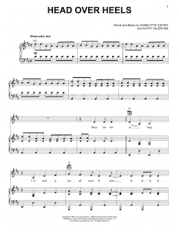 page one of Head Over Heels (Piano, Vocal & Guitar Chords (Right-Hand Melody))