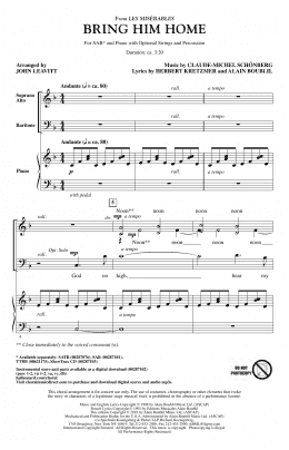 page one of Bring Him Home (from Les Miserables) (arr. John Leavitt) (SAB Choir)
