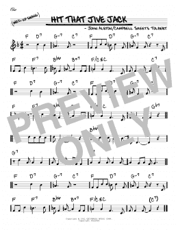 page one of Hit That Jive Jack (Real Book – Melody & Chords)