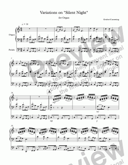 page one of Variations on "Silent Night" for organ