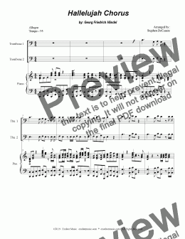 page one of Hallelujah Chorus (Trombone Duet)