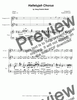 page one of Hallelujah Chorus (Duet for Bb-Trumpet)