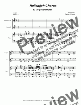 page one of Hallelujah Chorus (Duet for Bb-Trumpet and French Horn)