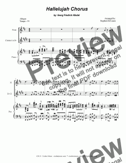 page one of Hallelujah Chorus (Duet for Flute and Bb-Clarinet)