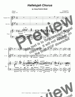 page one of Hallelujah Chorus (Duet for Soprano & Alto Saxophone)
