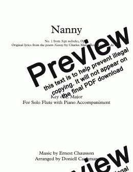 page one of Nanny for Flute Solo