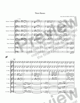 page one of Them Basses (for Recorder ensembel SSSATBGb)