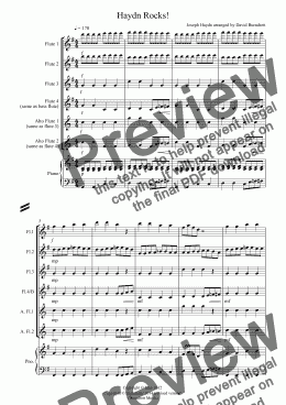 page one of Haydn Rocks! for Flute Quartet