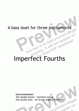page one of Imperfect fourths - double bass duet (score only)