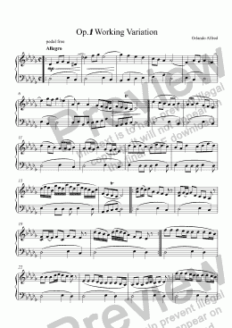 page one of Op.1 Working Variation