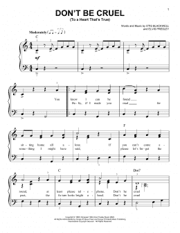 page one of Don't Be Cruel (To A Heart That's True) (Easy Piano)