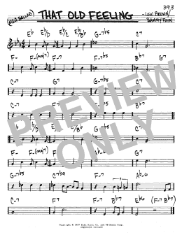 page one of That Old Feeling (Real Book – Melody & Chords – C Instruments)