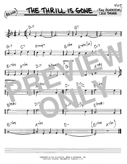 page one of The Thrill Is Gone (Real Book – Melody & Chords – C Instruments)