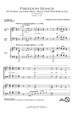 page one of Freedom Songs (SATB Choir)