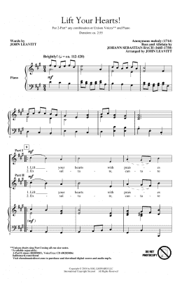 page one of Lift Your Hearts! (arr. John Leavitt) (2-Part Choir)