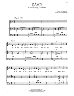 page one of Dawn (Piano & Vocal)