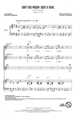page one of Don't You Worry 'Bout A Thing (arr. Roger Emerson) (SSA Choir)