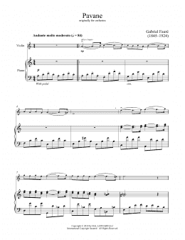 page one of Pavane (Violin and Piano)