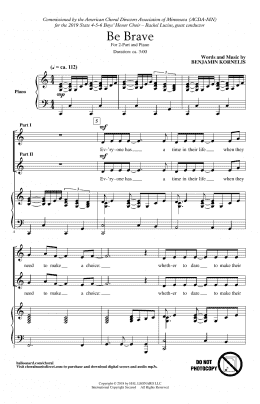 page one of Be Brave! (2-Part Choir)