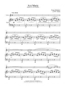 page one of Ave Maria, Op. 52, No. 6 (Violin and Piano)