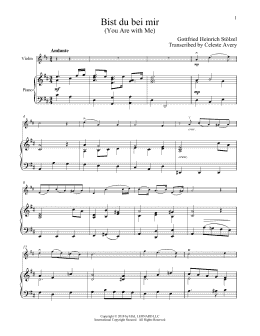 page one of Bist du bei mir (You Are With Me) (Violin and Piano)