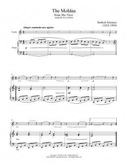 page one of The Moldau (Violin and Piano)