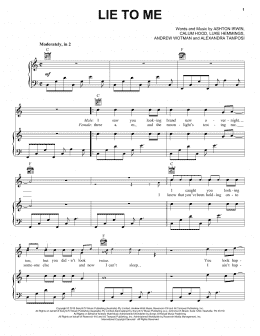 page one of Lie To Me (Piano, Vocal & Guitar Chords (Right-Hand Melody))