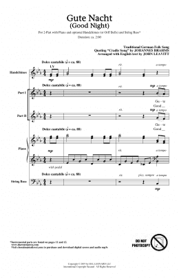 page one of Gute Nacht (Good Night) (arr. John Leavitt) (2-Part Choir)