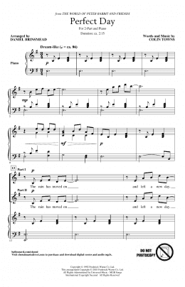 page one of Perfect Day (Theme From The World Of Peter Rabbit And Friends) (arr. Daniel Brinsmead) (2-Part Choir)