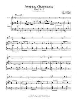 page one of Pomp And Circumstance, March No. 1 (Violin and Piano)