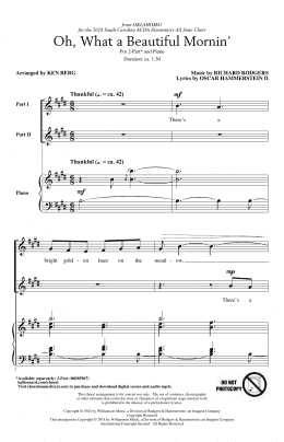page one of Oh, What A Beautiful Mornin' (from Oklahoma!) (arr. Ken Berg) (2-Part Choir)